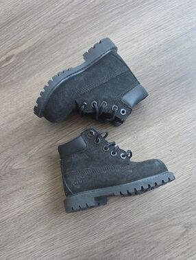 Timberland Toddler/Kids Black Suede 6-Inch Premium Waterproof Boots